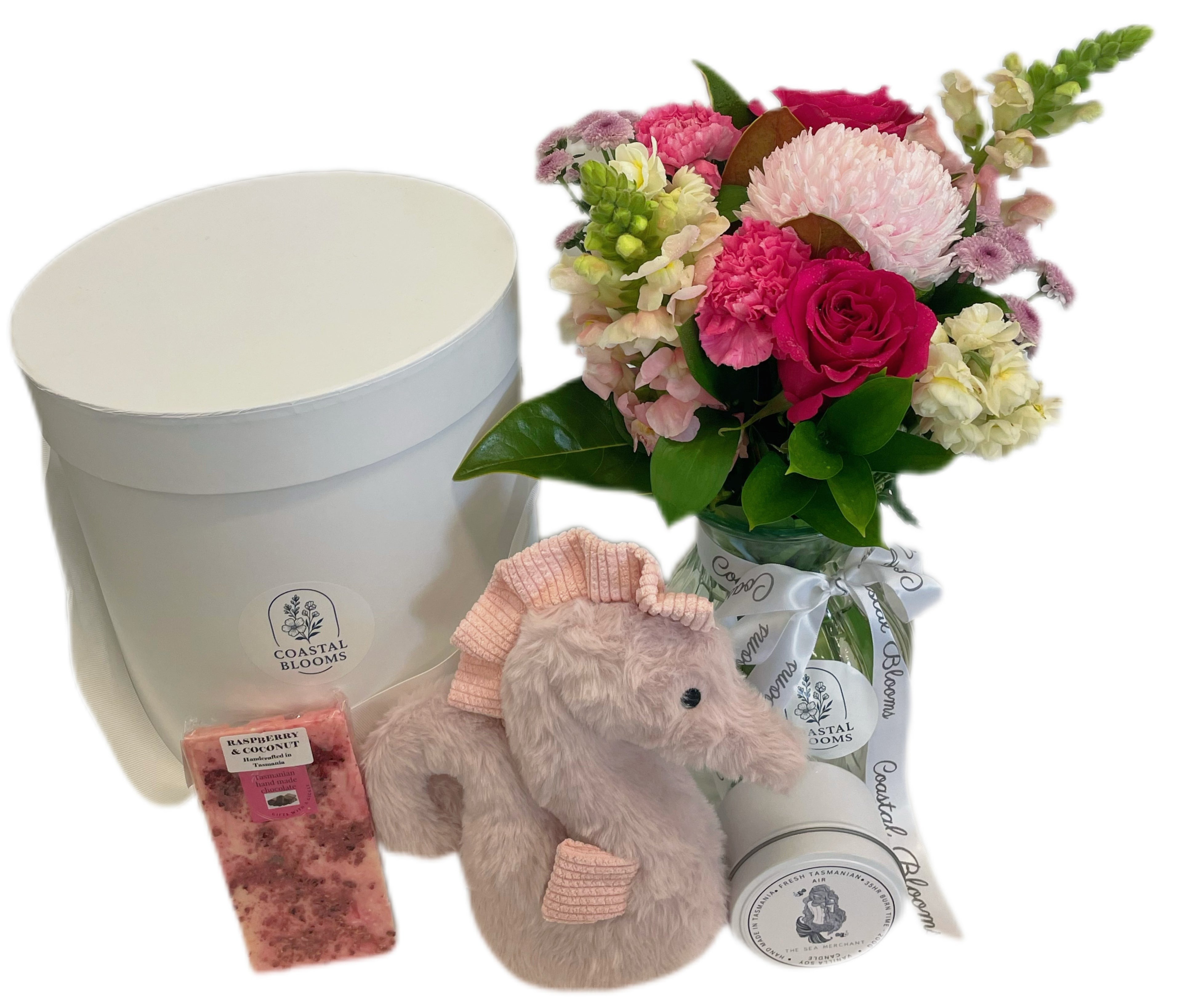 PINK COASTAL CUDDLES HAMPER